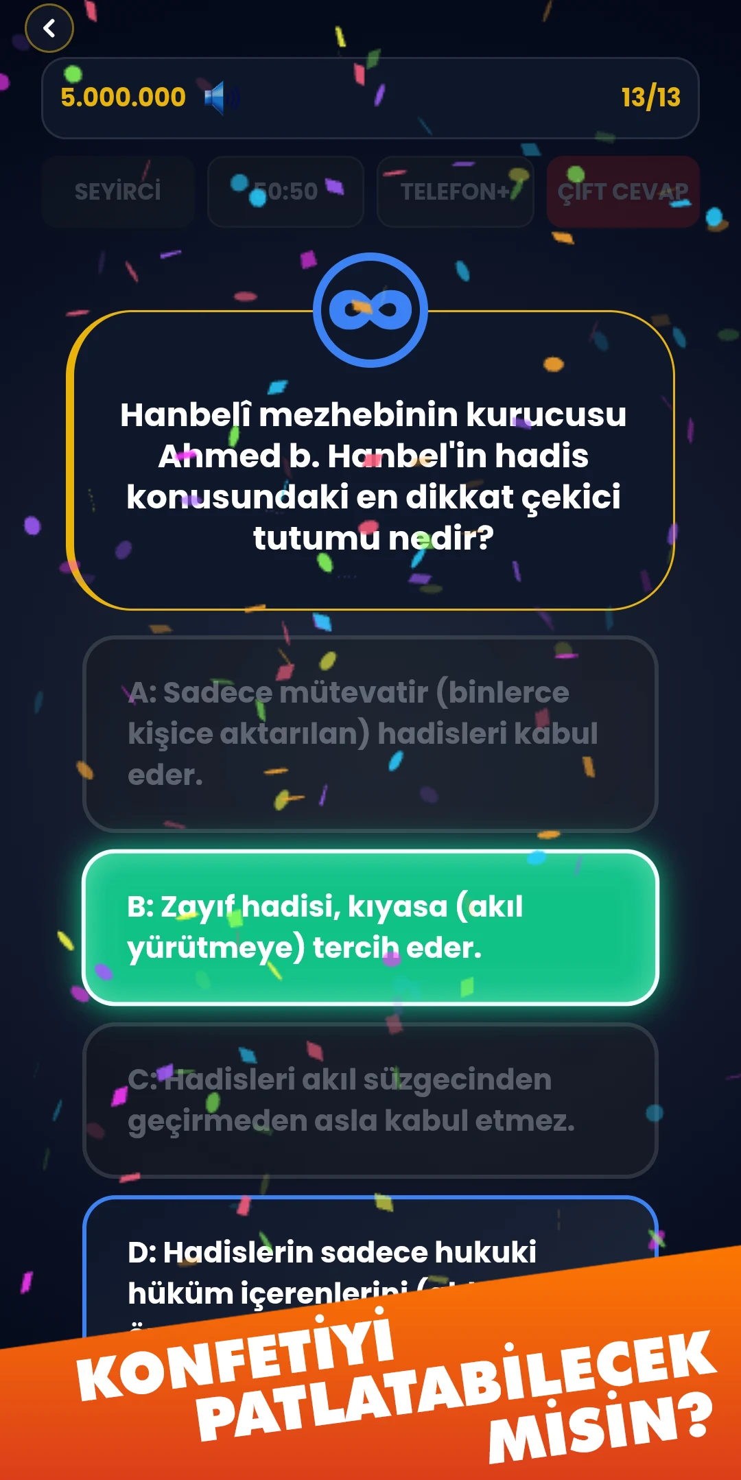 Milyoner Başlıyor: Dini Bilgi screenshot